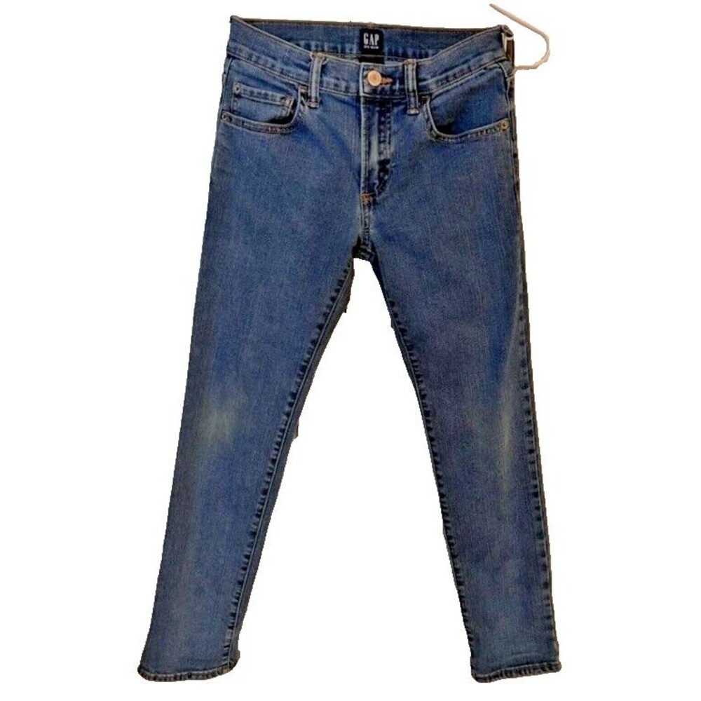 Gap Medium Wash Blue Jeans Stretch Skinny Adjustable Waist Boys 12